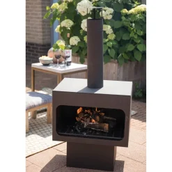 Redfire - Jersey Xl- Zwart - Staal - Vuurkorf - Tuinhaard - Stevig Staal - Inclusief Houtrooster-