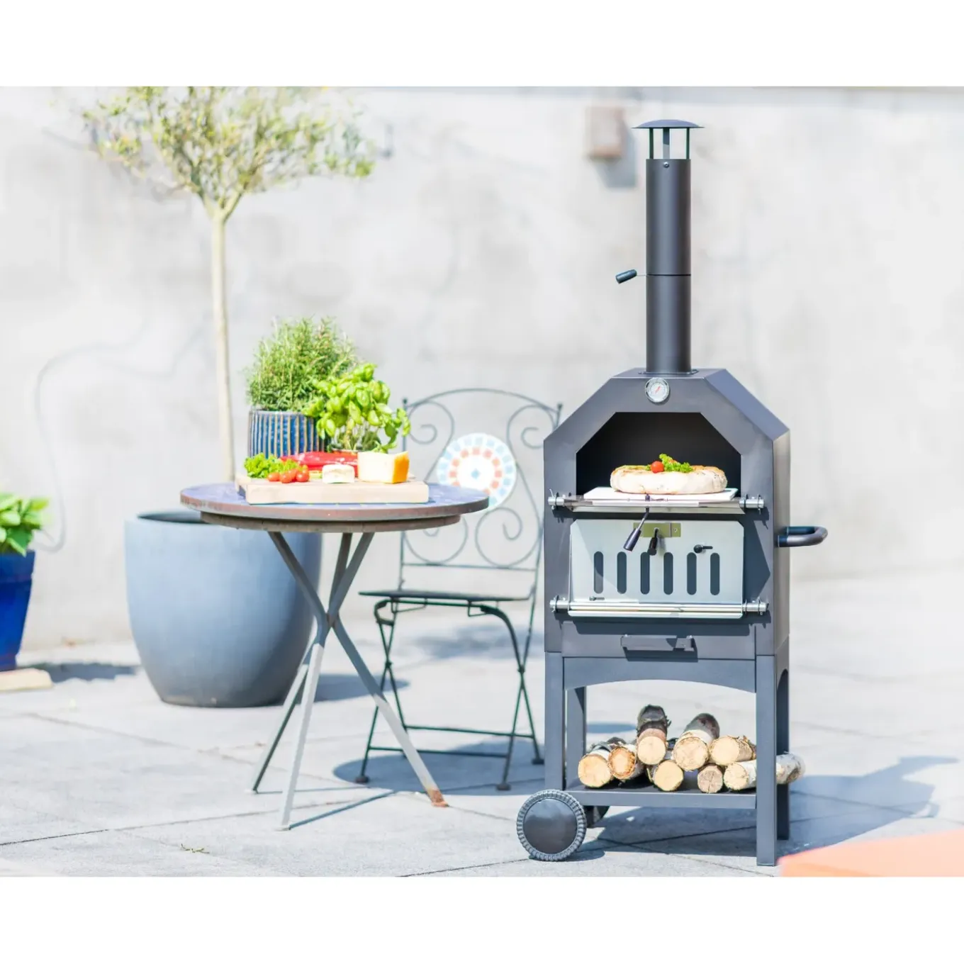 Redfire - Lorenzo Outdoor Oven - Zwart - Staal - Stevig Staal - Industrieel - Terrasverwarming -