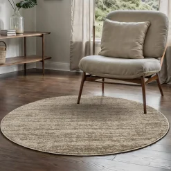 Relax Oslo Rond Vloerkleed Laagpolig Beige - 150 Cm Diam.