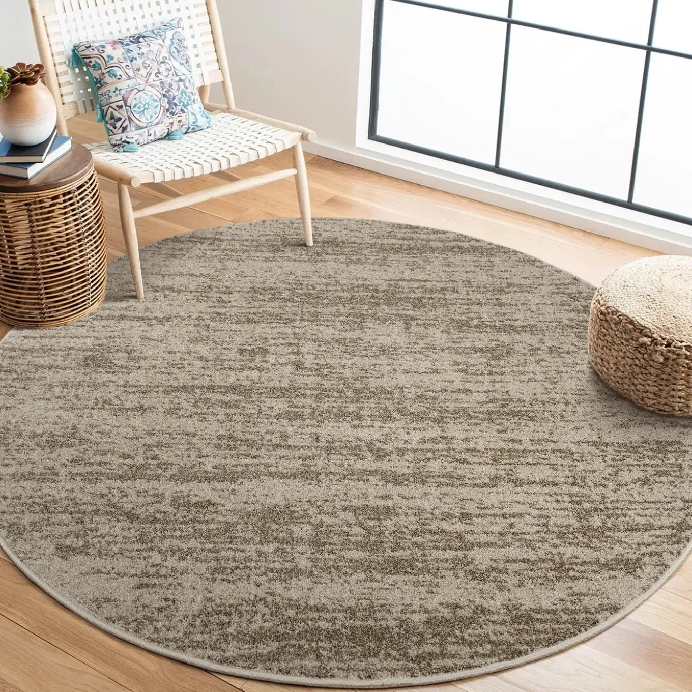 Relax Oslo Rond Vloerkleed Laagpolig Beige - 150 Cm Diam.