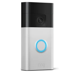 Ring video deurbel op batterij Satin Nickel