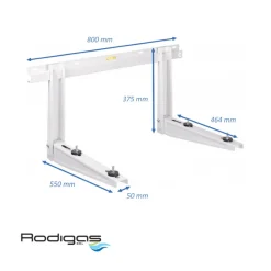 Rodigas MS257 Muurbeugel Airco Met Ingebouwde Waterpas 550 mm