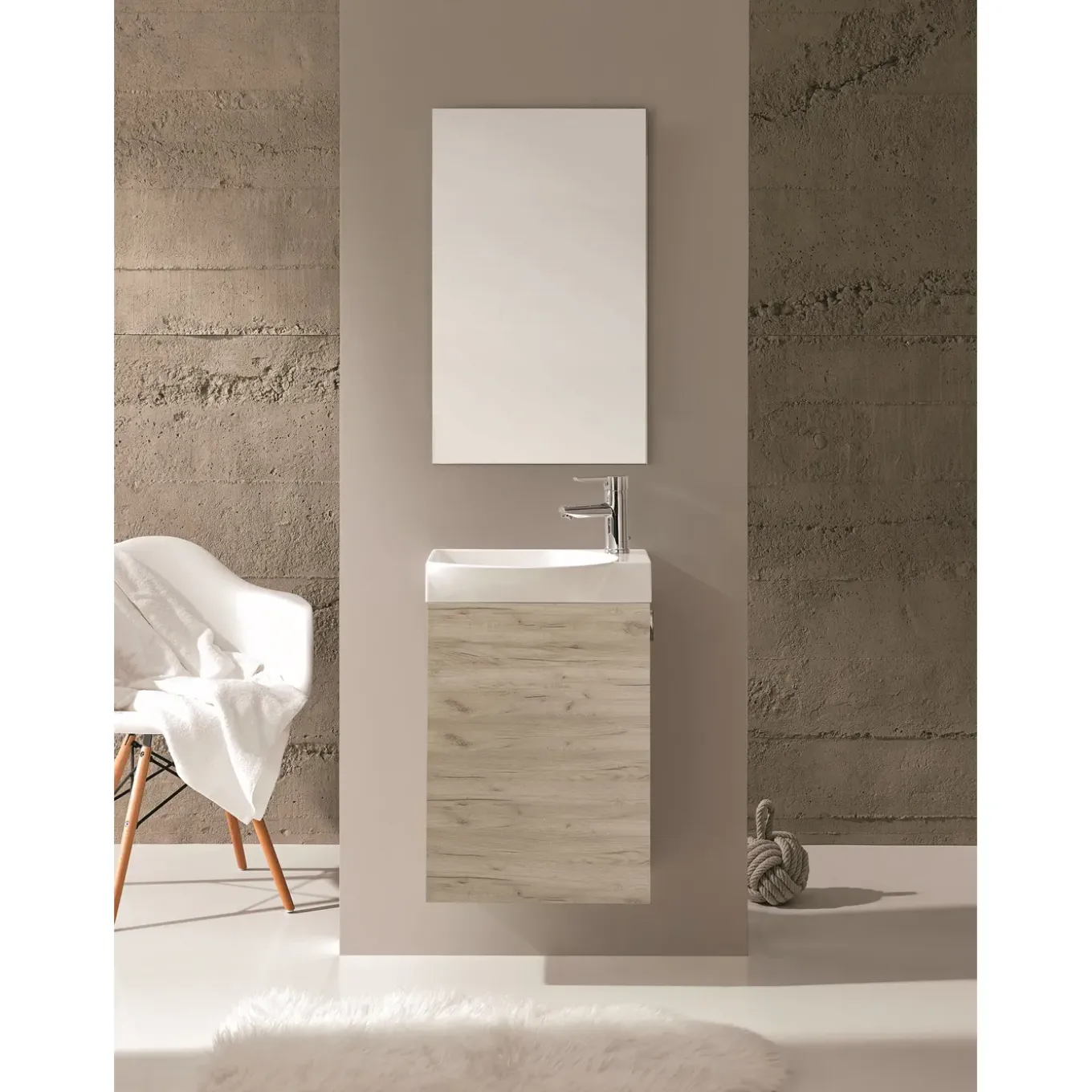 Royo Fonteinmeubelset Ravel - Inclusief Keramische Wastafel - Softclose - Eiken - 60x44,5x24,3cm