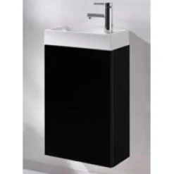 Royo Fonteinmeubelset Young - Inclusief Keramische Wastafel - Softclose - Hoogglans Zwart - 68x22,5x40cm