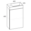 Royo Fonteinmeubelset Young - Inclusief Keramische Wastafel - Softclose - Hoogglans Wit - 40x22,5x68cm