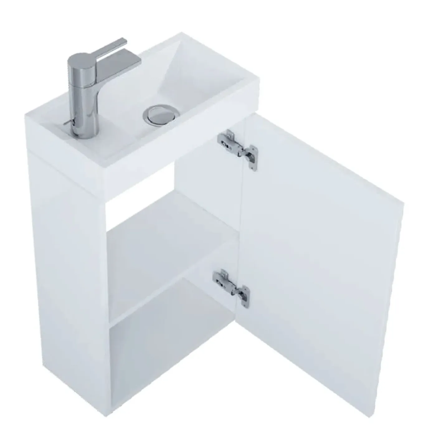 Royo Fonteinmeubelset Young - Inclusief Keramische Wastafel - Softclose - Hoogglans Wit - 40x22,5x68cm