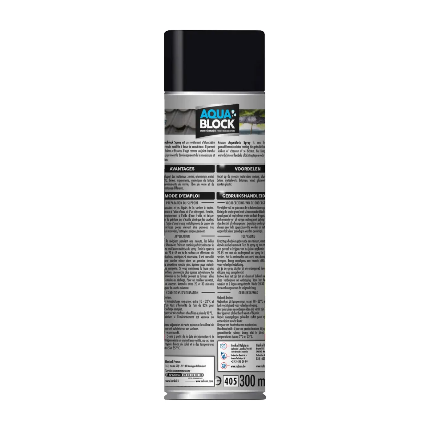 Rubson coatingspray Aquablock zwart 300ml