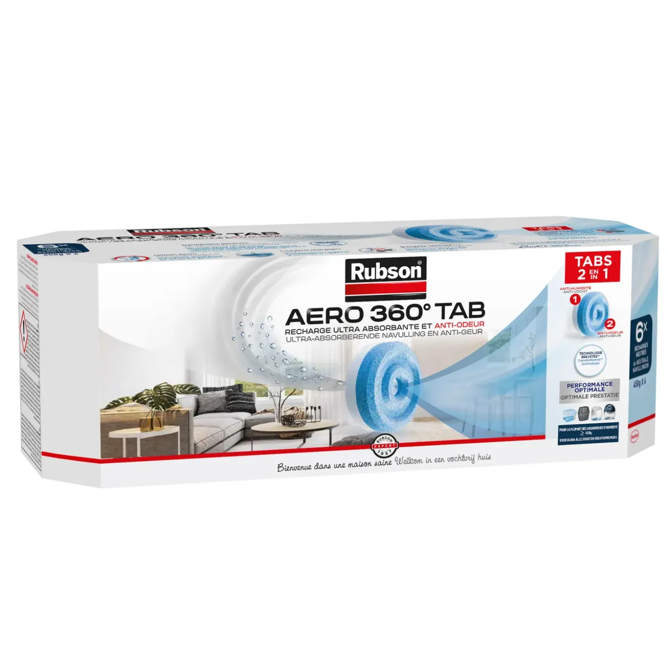 Rubson navullingen vochtopnemer AERO 360 Neutraal 6stuks