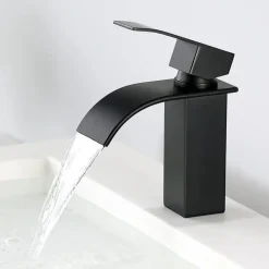 RUMOCOVO - Wastafelkraan - Watervalkraan In Zwart Abs, Voor Moderne Badkamer