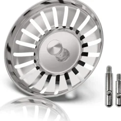 Waterval RVS Korfplug Afvoerplug Keuken - Geen Verstopping – Spoelbak zeef - Afvoerstopper - Korfplug 80mm
