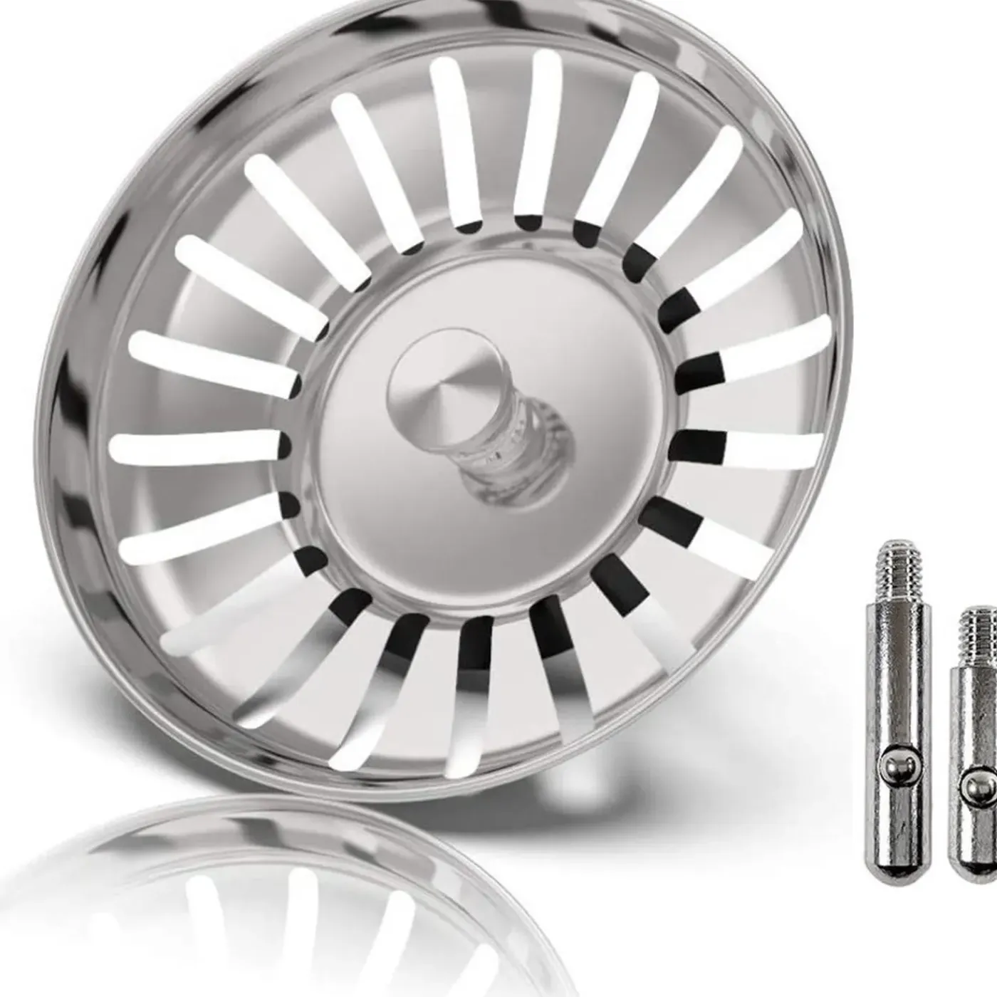 Waterval RVS Korfplug Afvoerplug Keuken - Geen Verstopping – Spoelbak zeef - Afvoerstopper - Korfplug 80mm