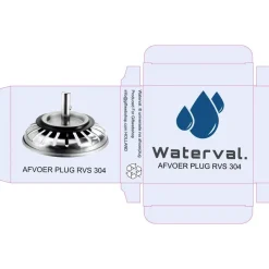 Waterval RVS Korfplug Afvoerplug Keuken - Geen Verstopping – Spoelbak zeef - Afvoerstopper - Korfplug 80mm