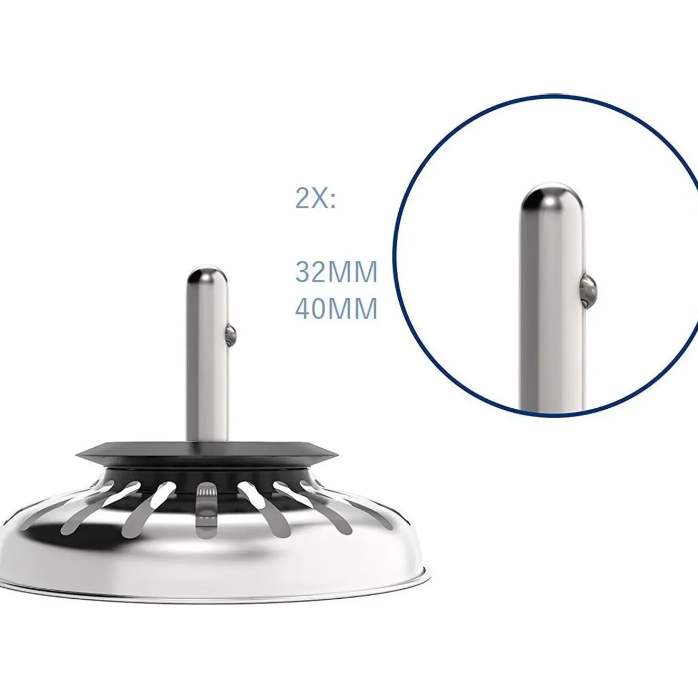 Waterval RVS Korfplug Afvoerplug Keuken - Geen Verstopping – Spoelbak zeef - Afvoerstopper - Korfplug 80mm