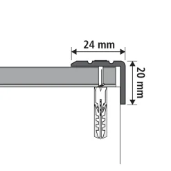 Overig RVS Trapprofiel - 24x20x950mm - Incl bevestigingsmateriaal