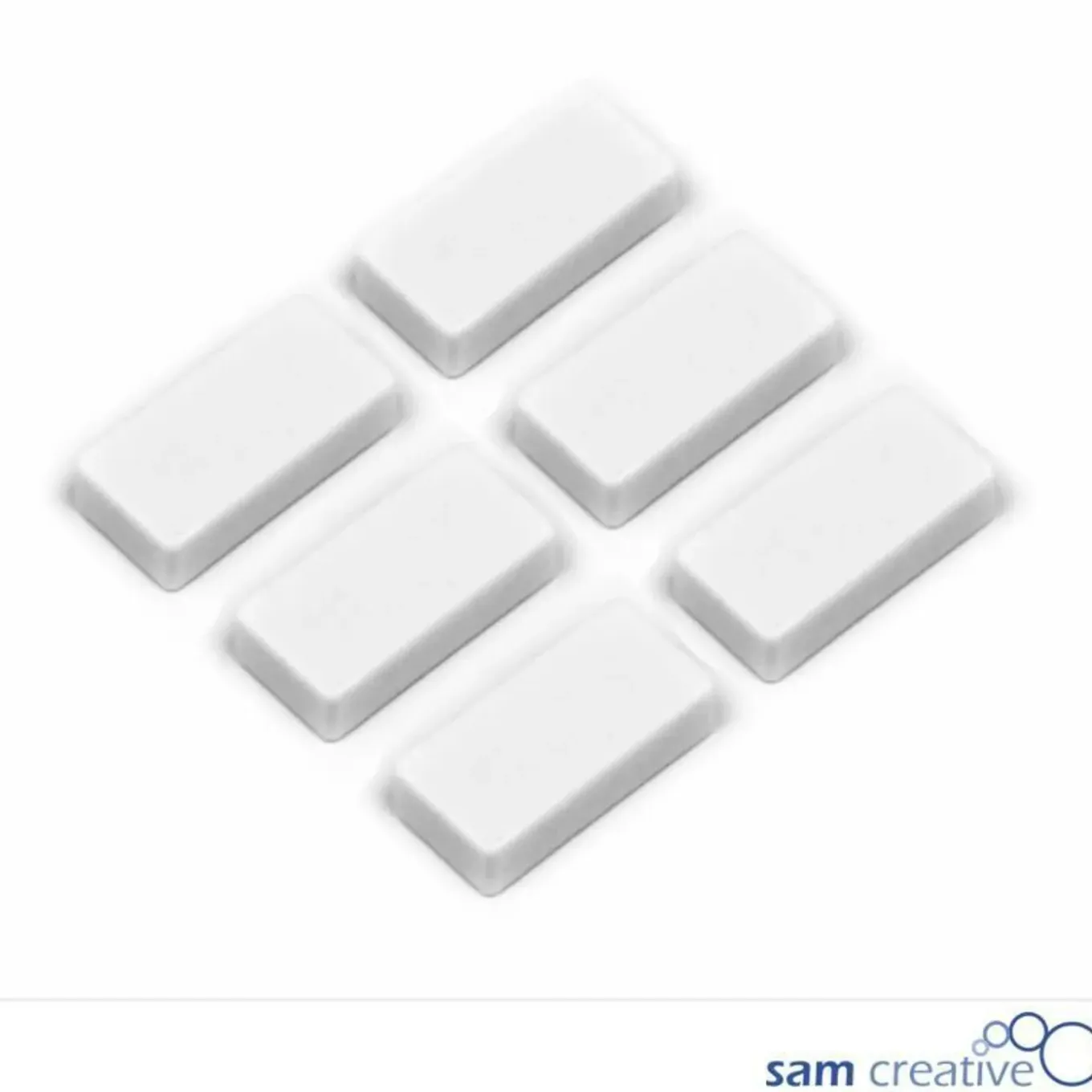 Sam Creative Set Rechthoekige Magneten 12x24mm Wit (6 Stuks)