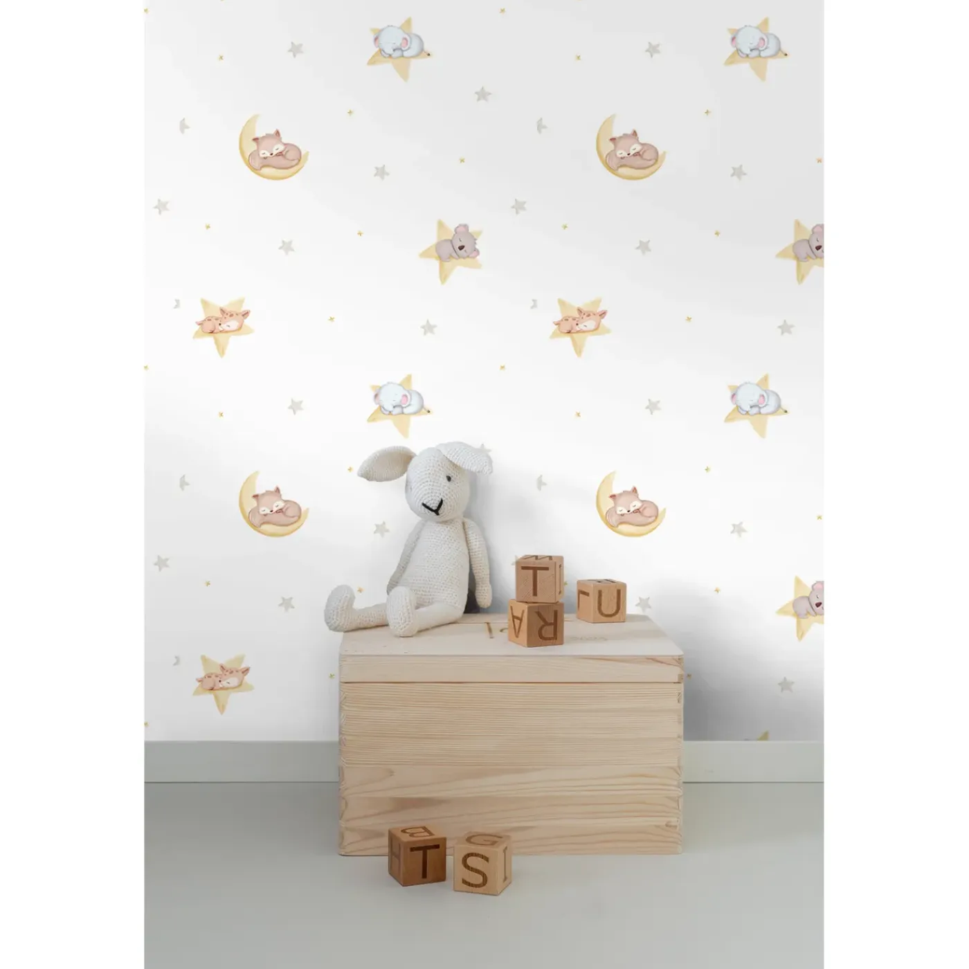 Sanders & Sanders Behang Dieren Geel En Wit - 53 Cm X 10 M - 640441