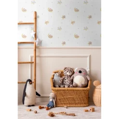Sanders & Sanders Behang Dieren Geel En Wit - 53 Cm X 10 M - 640441