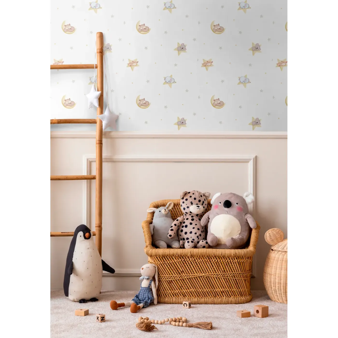 Sanders & Sanders Behang Dieren Geel En Wit - 53 Cm X 10 M - 640441