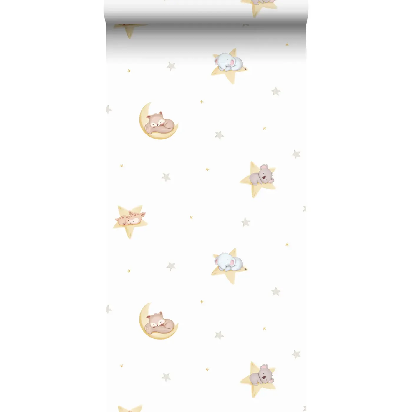 Sanders & Sanders Behang Dieren Geel En Wit - 53 Cm X 10 M - 640441