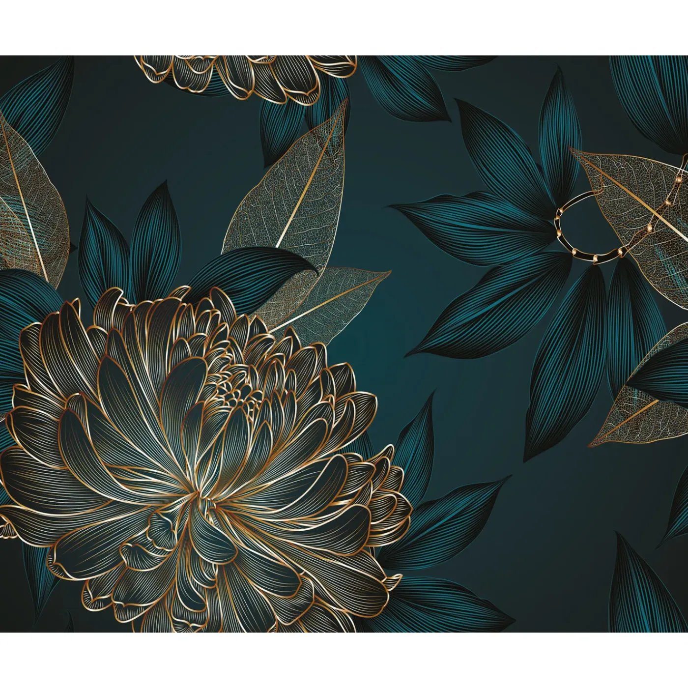 Sanders & Sanders Fotobehang Bloemen Diepblauw - 350 X 279 Cm - 600997