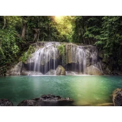Sanders & Sanders Fotobehang Waterval Groen En Bruin - 360 X 254 Cm - 600400