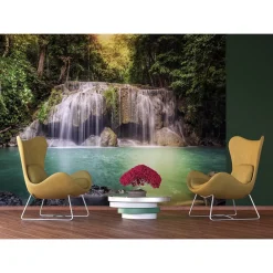 Sanders & Sanders Fotobehang Waterval Groen En Bruin - 360 X 254 Cm - 600400