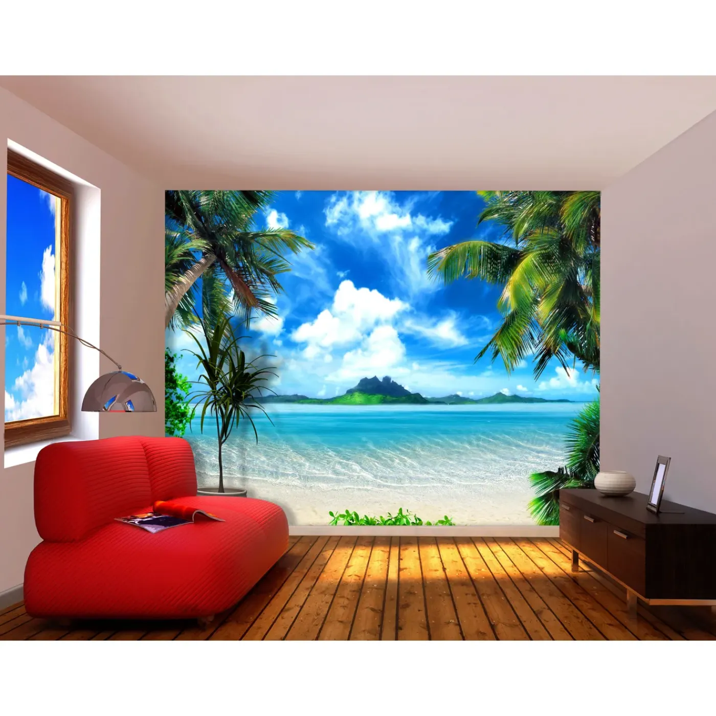 Sanders & Sanders Fotobehang Zeezicht Blauw En Groen - 375 X 270 Cm - 600493