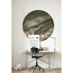 Sanders & Sanders Zelfklevende Behangcirkel Koper Bruin En Groen - Diam. 125 Cm - 611766