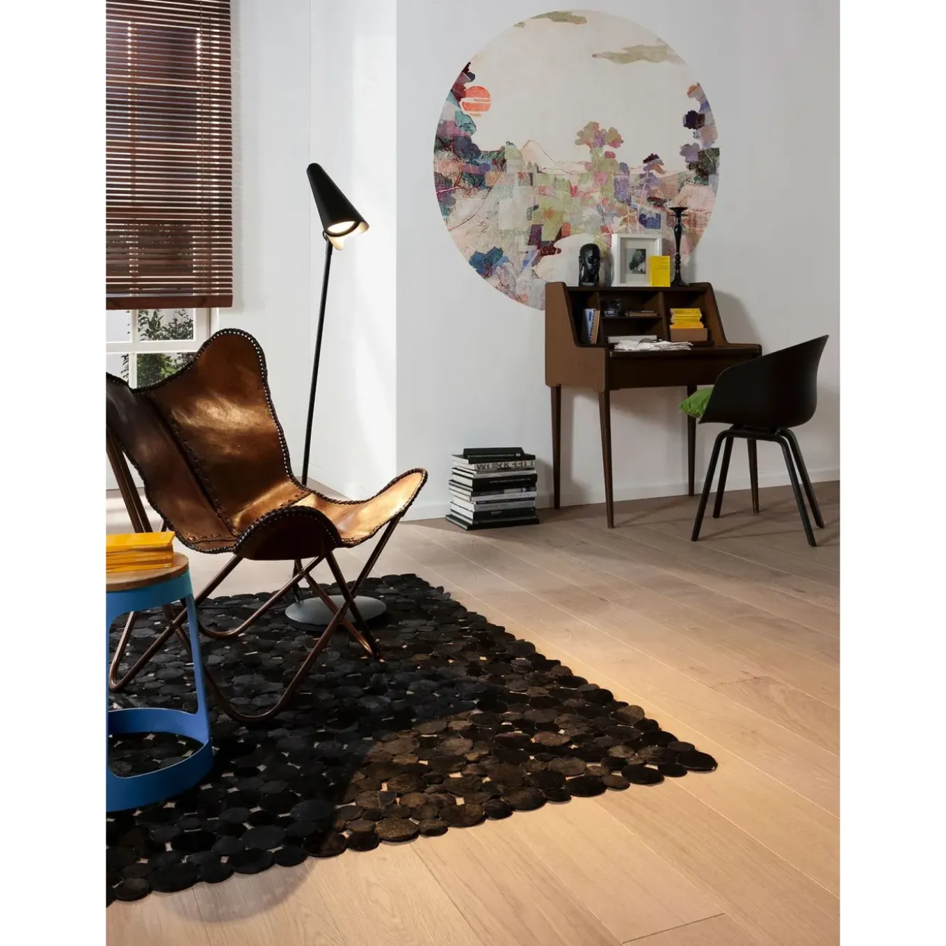 Sanders & Sanders Zelfklevende Behangcirkel Lagune Blauw En Turquoise - Diam. 125 Cm - 611798
