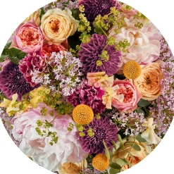 Sanders & Sanders Zelfklevende Behangcirkel Bloemen Multicolor - Diam. 125 Cm - 611806