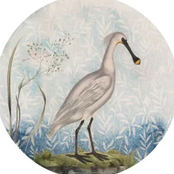 Sanders & Sanders Zelfklevende Behangcirkel Vogel Blauw En Grijs - Diam. 125 Cm - 611803
