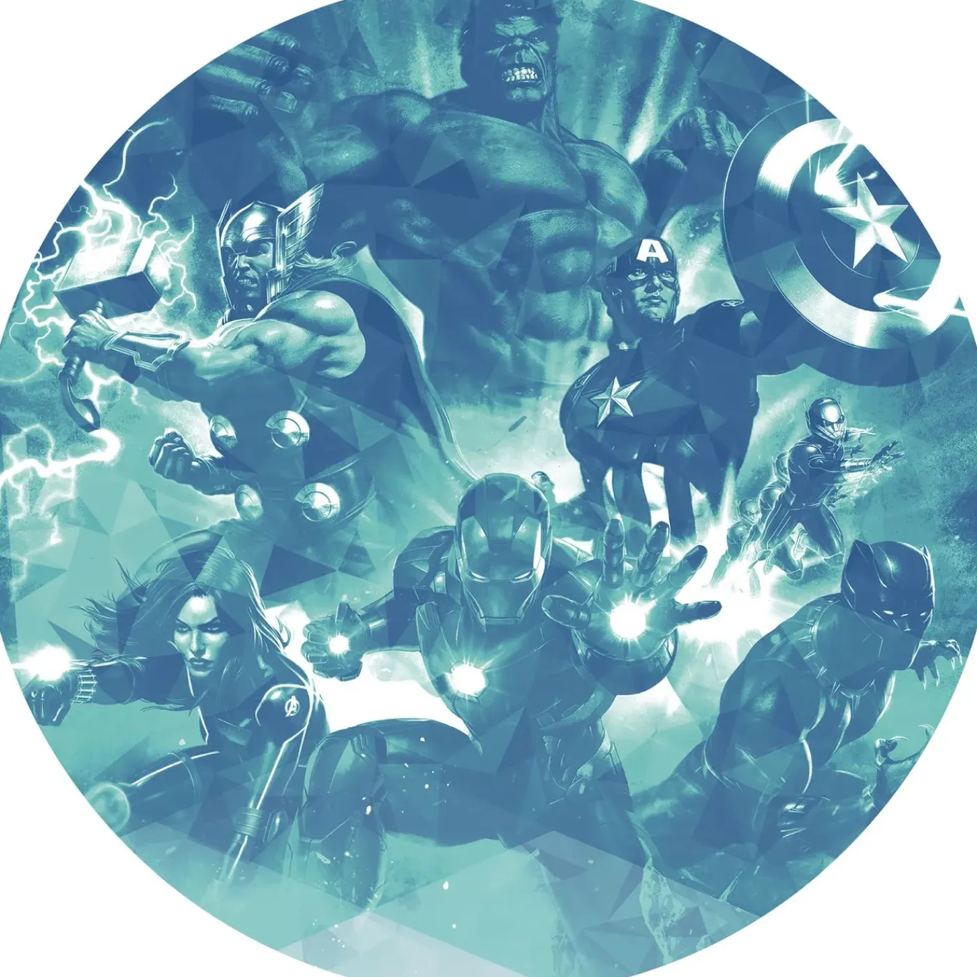 Sanders & Sanders Zelfklevende Behangcirkel Avengers Blauwe Kracht Blauw - Diam. 128 Cm - 612030