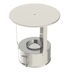 Saninstal dubbel eindstuk met kap voor pelletkachel RVS Ø80/130mm
