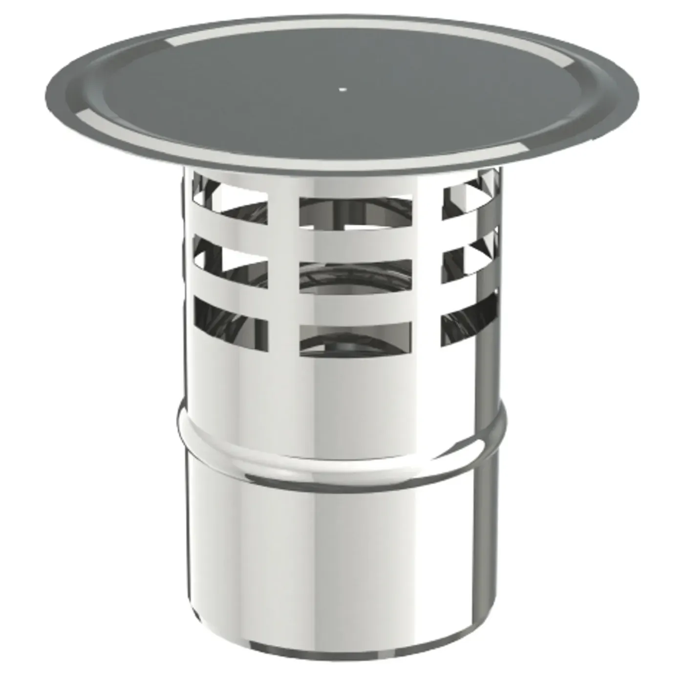 Saninstal regenkap voor pelletkachel RVS Ø80mm