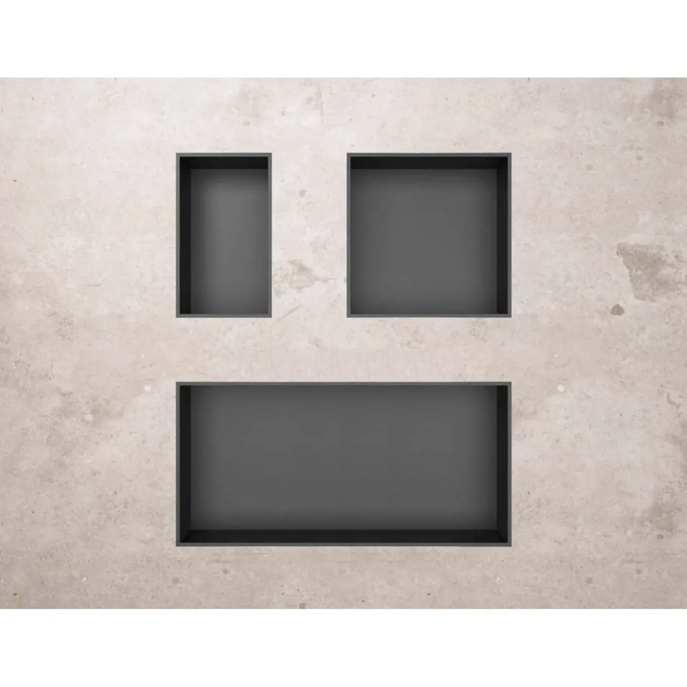SaniSupreme Inbouwnis badkamer douche Gunmetal Grijs 30,5 x 30,5 x 7 cm