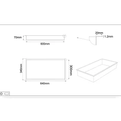 SaniSupreme Inbouwnis badkamer douche RVS Gunmetal Grijs 30x60x7cm