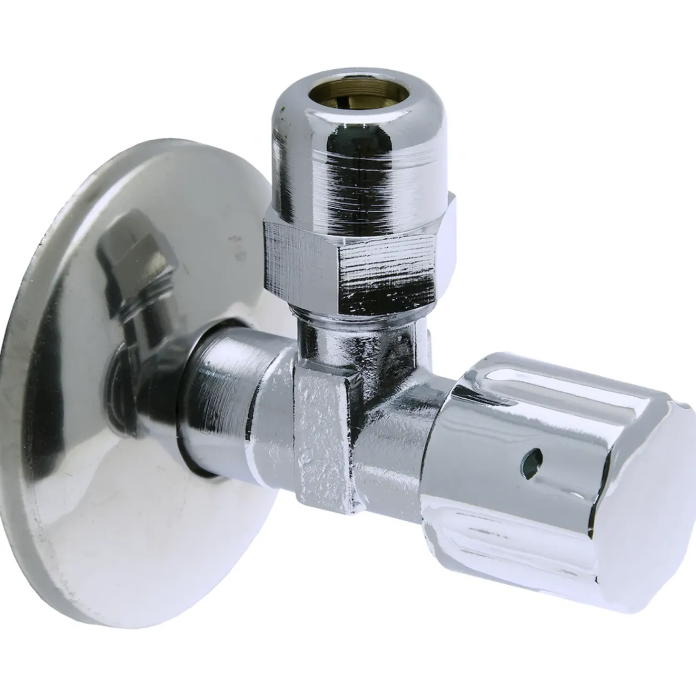Sanivesk hoekstopkraan met rozet 3/8" buitendraadx10mm chroom