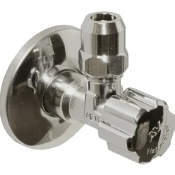 Sanivesk hoekstopkraan met zelfdichtende schroefdraad en rozet 1/2" buitendraad x 10mm chroom