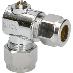 Sanivesk kogelkraan haaks Mini met schroef bediening chroom 12x10mm knel