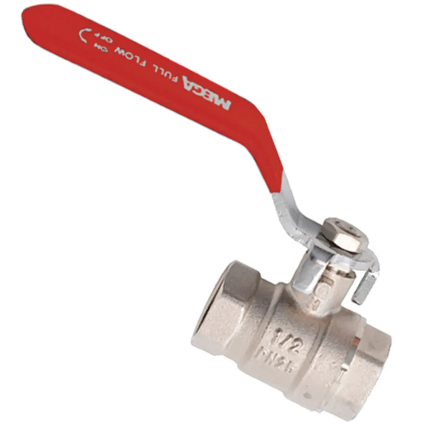 Sanivesk kogelkraan met hendel messing vernikkeld 1/2" binnendraad x 1/2" binnendraad