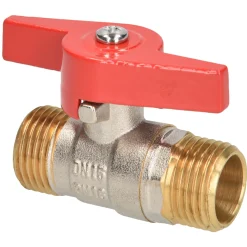 Sanivesk kogelkraan met vlinder greep messing vernikkeld 1/2" buitendraad x 1/2" buitendraad
