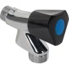Sanivesk kraan + Keerklep voor wasmachine 1/2"M zwarte knop