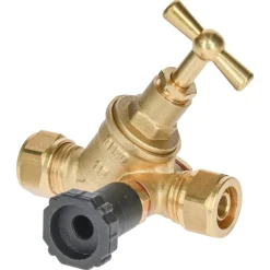 Sanivesk meerlagen stopkraan met aftap (knelxknel) 16x2mmx16x2mm