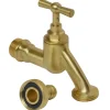 Sanivesk tapkraan met krukbediening en slangwartel messing ( buitendraad x buitendraad ) 1/2" x 3/4"