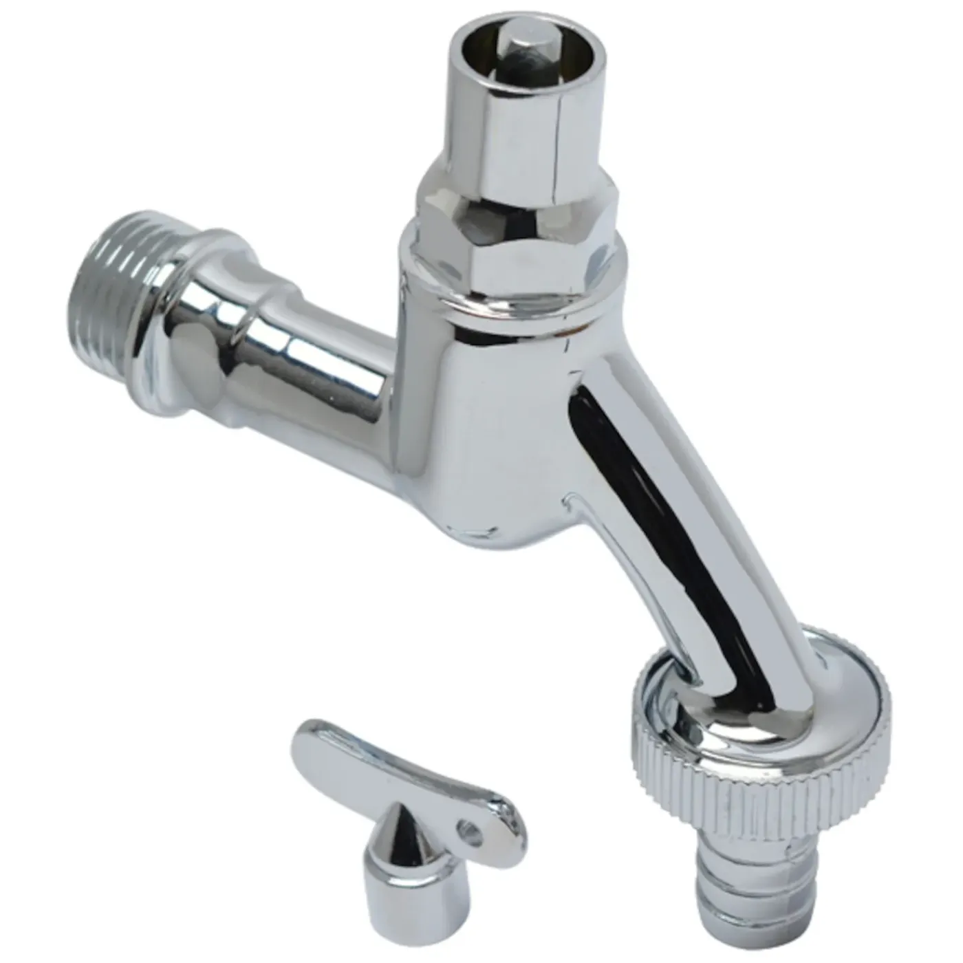Sanivesk tapkraan met sleutelbediening en 2 sleutels chroom (buitendraad x buitendraad ) 1/2" x 3/4"