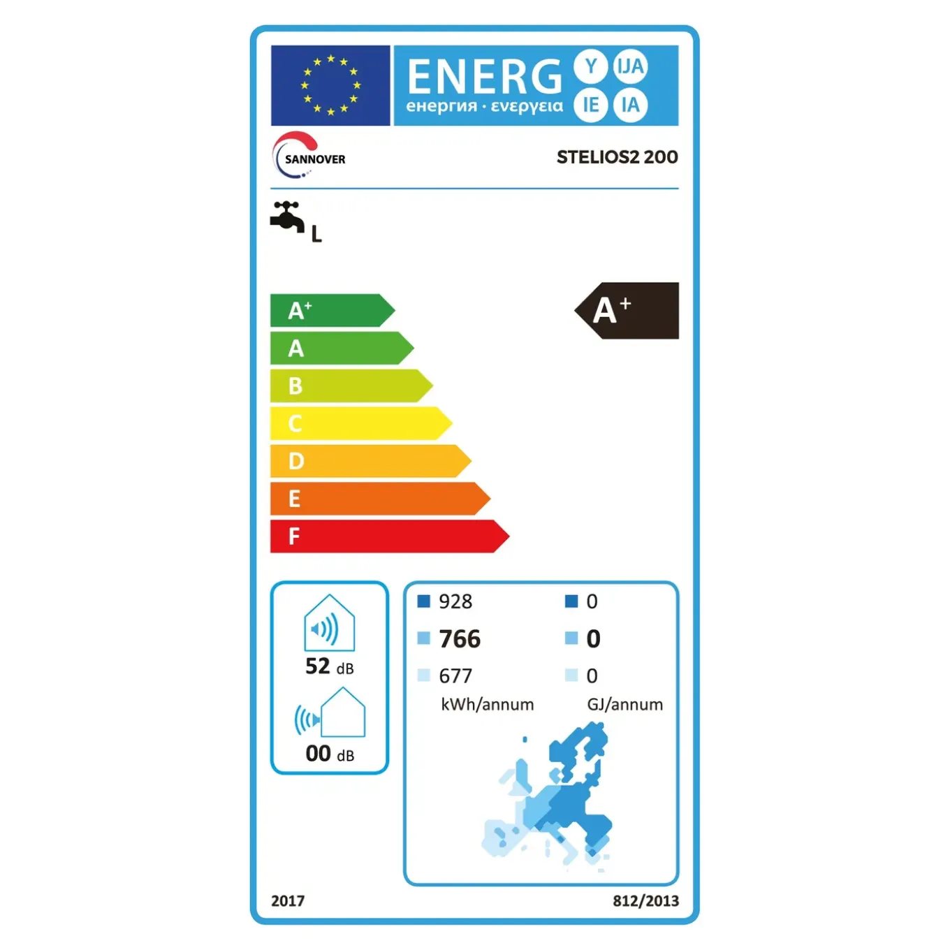 Sannover Monobloc Staande Thermodynamische Boiler Stelios 200 L
