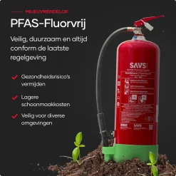 Savs Schuimblusser 9 Liter Ab - 100% Fluorvrij - Met Montagebeugel - 9l