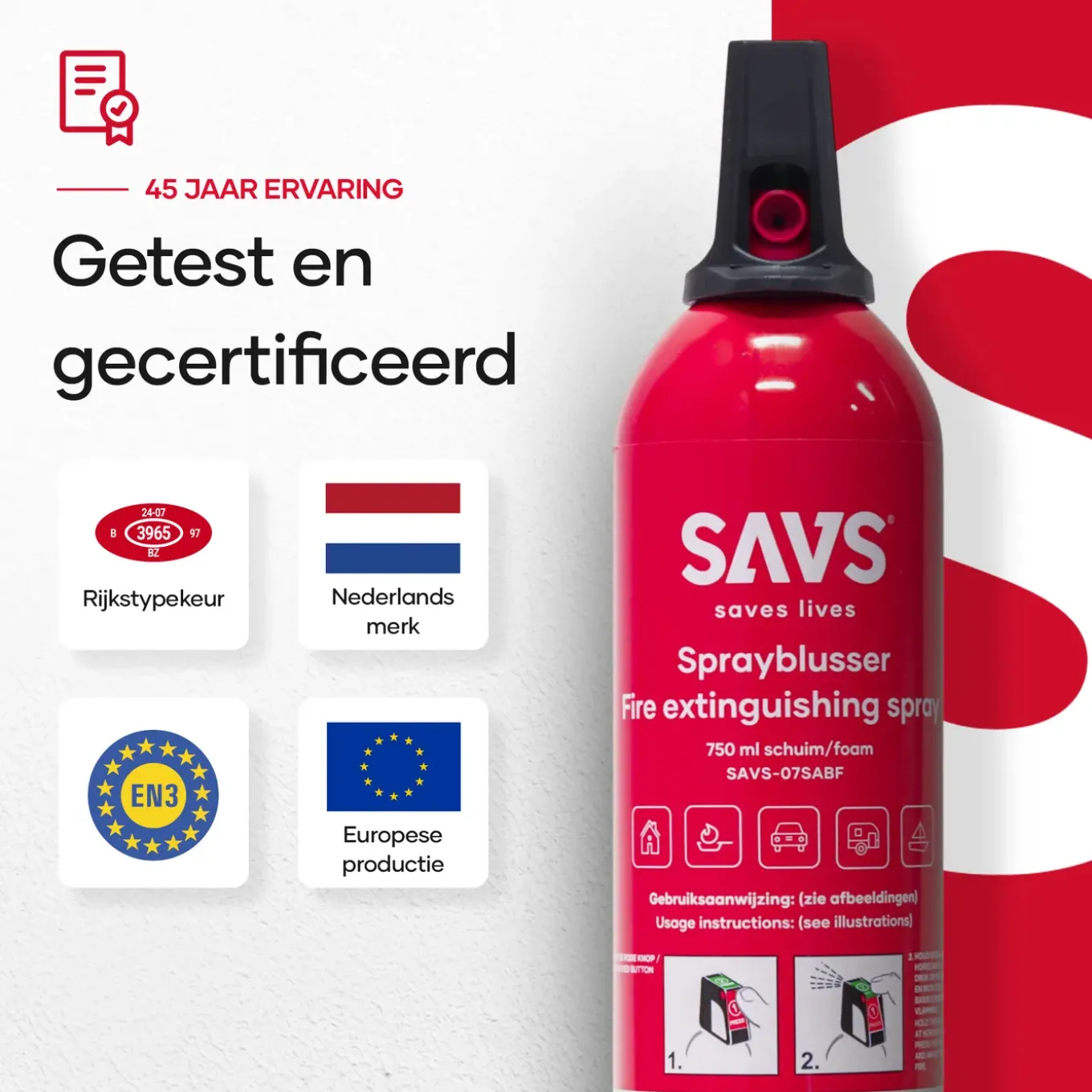 Savs Sprayblusser 750ml Af Met Ophangbeugel - Onderhoudsvrij