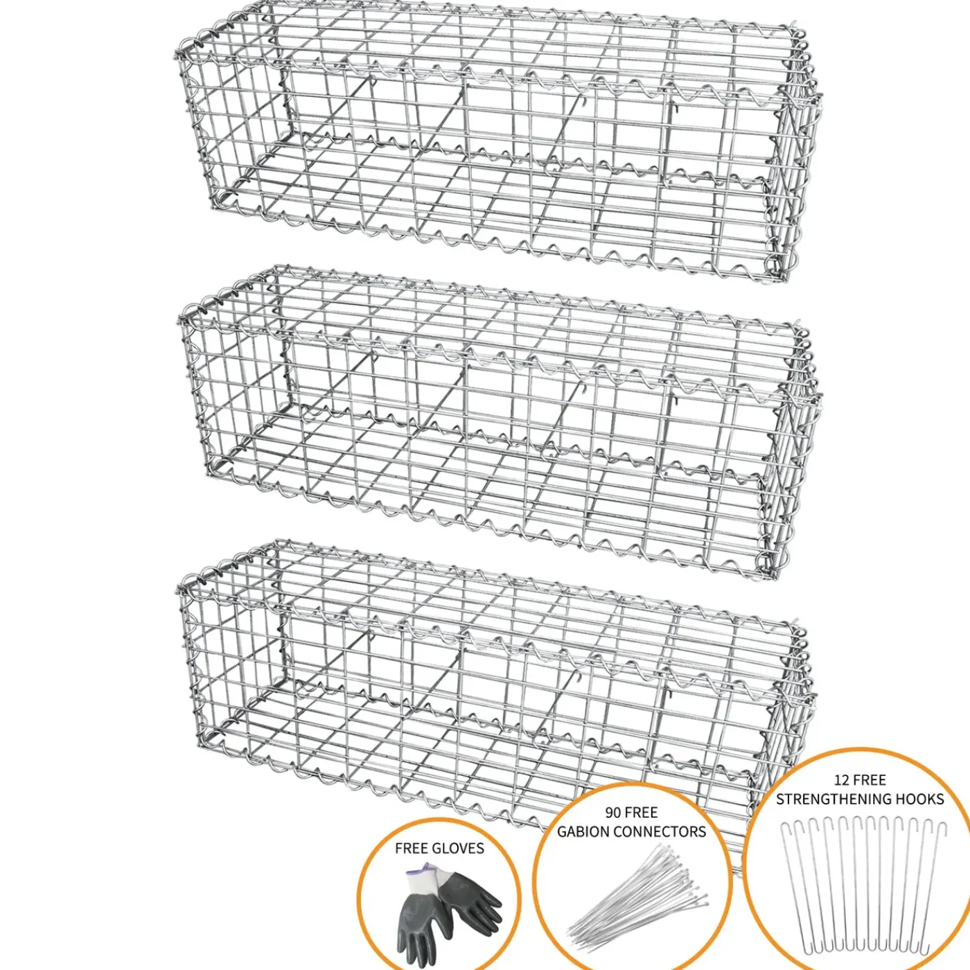 Monster Shop Schanskorf muur - Set: 3 - afmetingen: 100x30x30 cm
