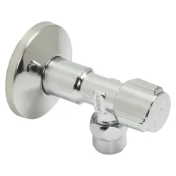 Schell hoekstopkraan met zelfdichtende schroefdraad en rozet 1/2" buitendraad x 10mm chroom